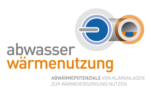 Das Logo Abwasserwärmenutzung symbolisiert Stromgewinnung aus Abwasserbecken