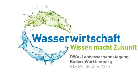 Logo der DWA-Landesverbandstagung 2025, Motto: Wasserwirtschaft - Wissen macht Zukunft, Termin 21.-22.10.2025