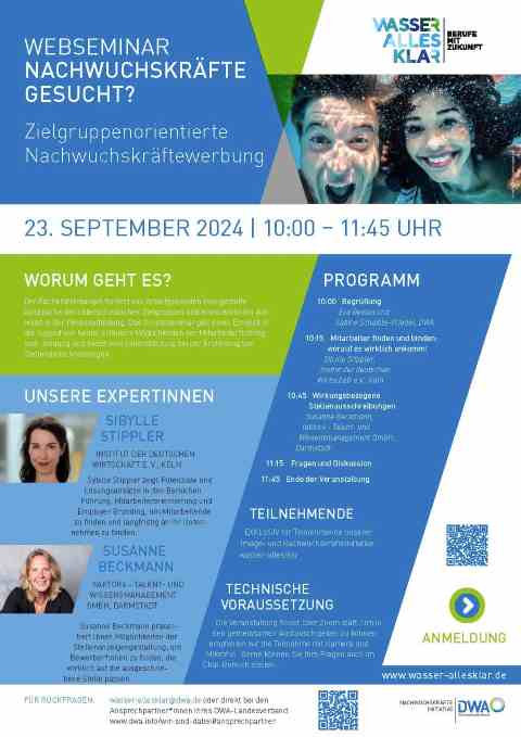 Flyer hochkant in blau, gr&uuml;n und wei&szlig; f&uuml;r die Veranstaltung, die im Text beschrieben wird.